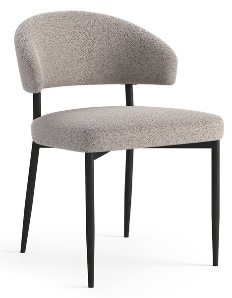 IRIS Beige Caffelatte (tessuto Monza 60) - MODERNA SEDIA IMBOTTITA BOUCLÉ PER SALONE/SALA DA PRANZO LOFT