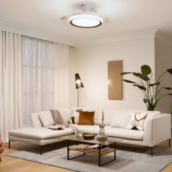 Philips Ventilatore da soffitto LED Bliss, oro/bianco, silenzioso, CCT dimmerabile, Bianco / Opale, Soggiorno / Sala da pranzo, Metallo, Moderno