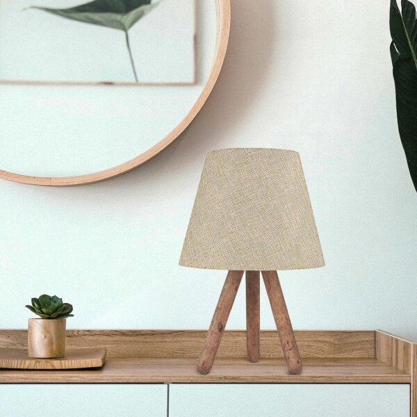 Lampada da tavolo AYD 1xE27/60W/230V beige/marrone