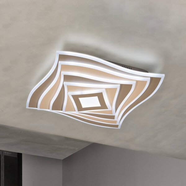 FISCHER & HONSEL Plafoniera soffitto HERO, dimmerabile, Marrone / Ruggine, Soggiorno / Sala da pranzo, Metallo, Moderno, Plafoniera