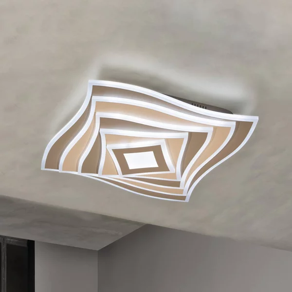 FISCHER & HONSEL Plafoniera soffitto HERO, dimmerabile, Marrone / Ruggine, Soggiorno / Sala da pranzo, Metallo, Moderno, Plafoniera