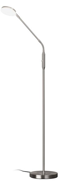 FISCHER & HONSEL Lampada da terra Sorento, dimmerabile, Alluminio / Grigio / Zincato, Soggiorno / Sala da pranzo, Metallo, Moderno, Lampada da terra