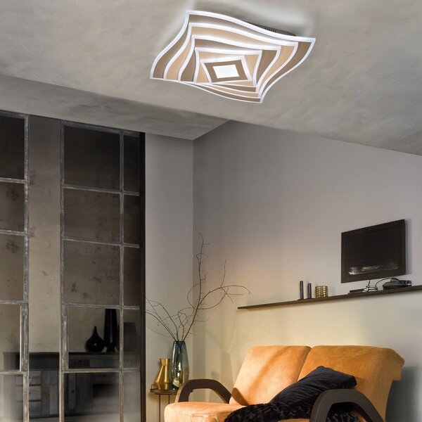 FISCHER & HONSEL Plafoniera soffitto HERO, dimmerabile, Marrone / Ruggine, Soggiorno / Sala da pranzo, Metallo, Moderno, Plafoniera