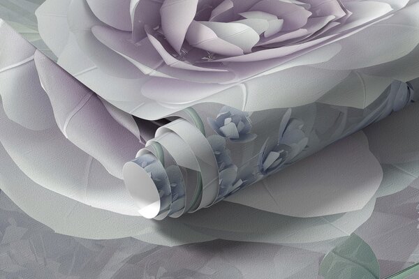 Carta da parati Fiori viola e cristalli, Carta da parati 3D, Carta da parati Fiori 3D, u01597 : Uwalls.it