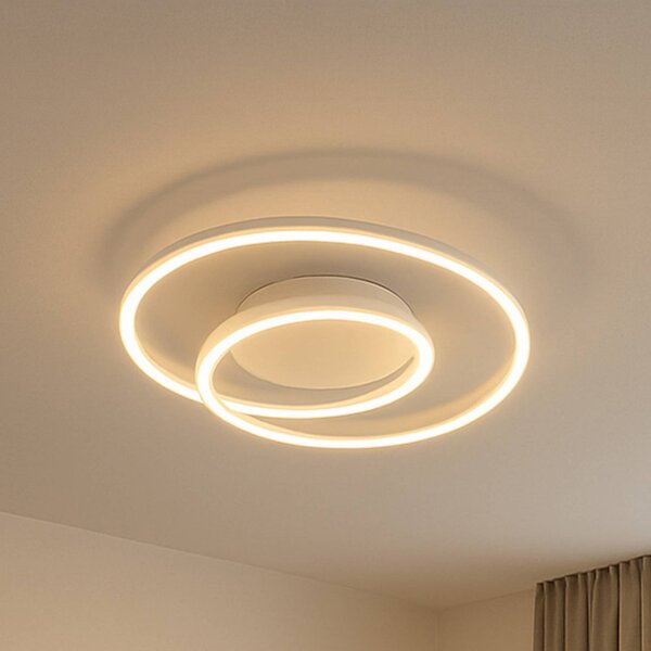 FISCHER & HONSEL Plafoniera soffitto HOLY, dimmerabile, Crema / Ambra, Soggiorno / Sala da pranzo, Metallo, Moderno, Plafoniera