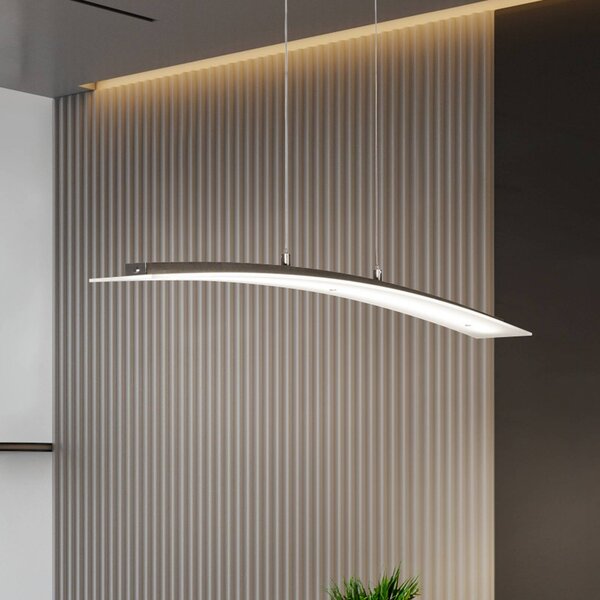 FISCHER & HONSEL Lampada a sospensione Mavero, dimmerabile, Alluminio / Grigio / Zincato, Soggiorno / Sala da pranzo, Metallo, Moderno, Lampada a sospensione