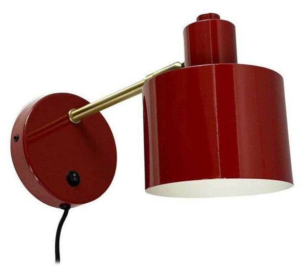 Dyberg Larsen Applique Ocean, rosso scuro, sporgenza 30 cm Ocean, Rosso, Soggiorno / Sala da pranzo, Metallo, Design