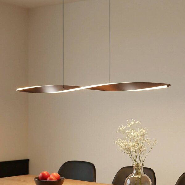 Lampada LED a sospensione Lindby Jaren, nero/marrone, 100 cm, CCT Jaren, Marrone / Ruggine, Soggiorno / Sala da pranzo, Metallo, Moderno