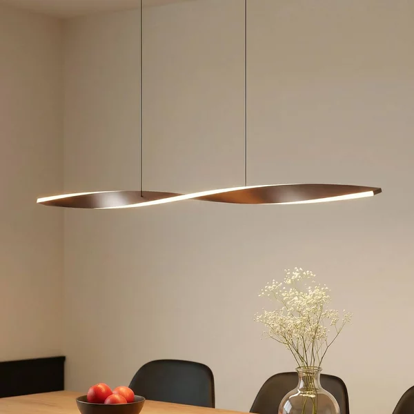 Lampada LED a sospensione Lindby Jaren, nero/marrone, 100 cm, CCT Jaren, Marrone / Ruggine, Soggiorno / Sala da pranzo, Metallo, Moderno