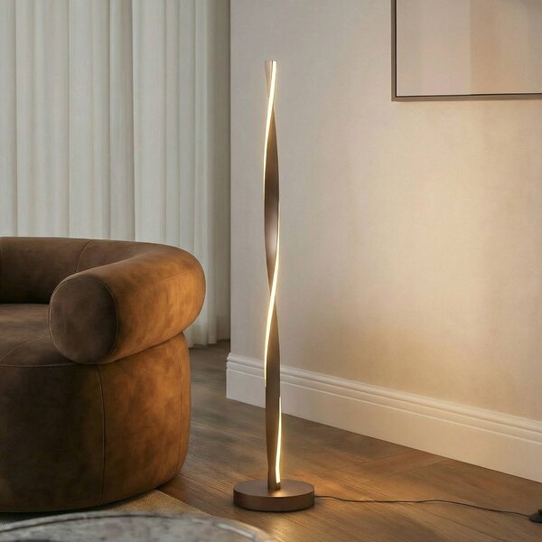 Lampada da terra a LED Jaren Lindby, Marrone / Ruggine, Soggiorno / Sala da pranzo, Metallo, Moderno, Lampada LED da terra