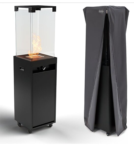 Camino da Giardino da Esterno da Balcone Camino da Terrazza a Gas -FARO Dimensioni ?14,17x14,17x h59,06 cm peso 11 kg Fino a 8 kW - Alimentato a GPL - Tempo di Combustione 55 Ore