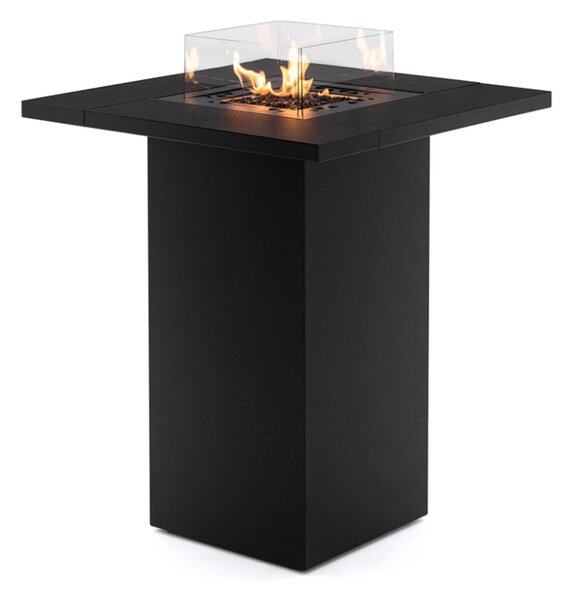 Caminetto da Esterno a Gas e Tavolo da Giardino, Tavolo da Fuoco a Gas Dimensioni 90x90xh 110 cm - Scomparto Interno per Bombola del Gas - Resistente alle Intemperie - Copertura