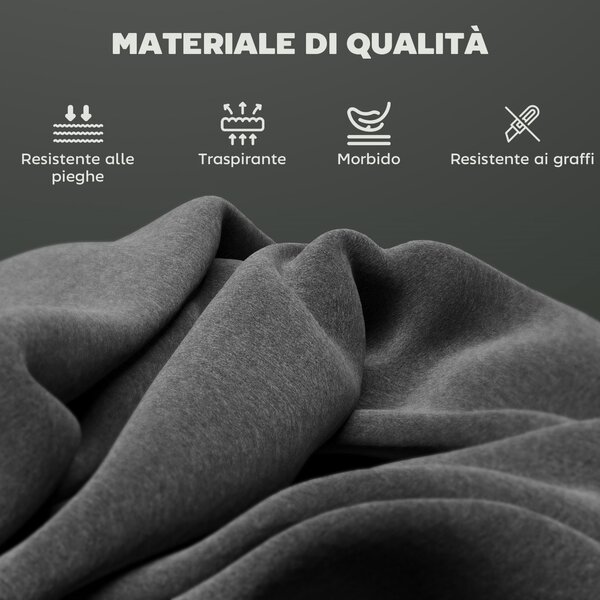 HOMCOM Set 2 Sgabelli Bar in Velluto Moderni con Poggiapiedi e Schienale, 41x52x97 cm, Grigio