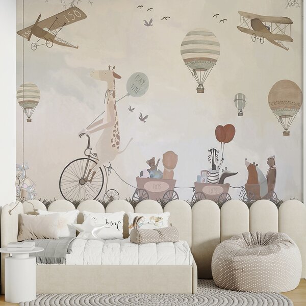 Carta da parati Sfilata tecnica aerea in stile acquerello, Carta da parati per Bambini, u08348 : Uwalls.it