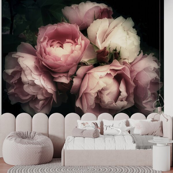 Carta da parati Delicate peonie rosa, Carta da parati Floreale, Carta da parati Rose, u08062 : Uwalls.it