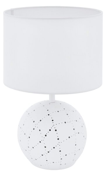 EGLO MONTALBANO, Bianco, Vetroceramica, Tessile, Camera da letto, IP20, II, E27