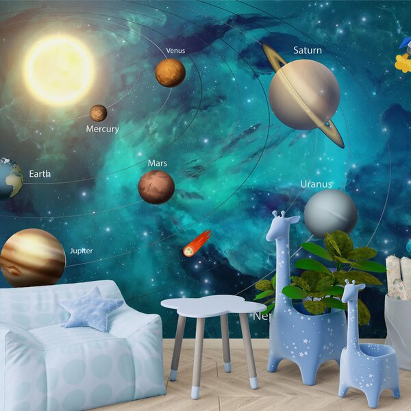 Carta da parati Sistema solare, Carta da parati per Bambini, Carta da parati per Ragazzo, u09074 : Uwalls.it