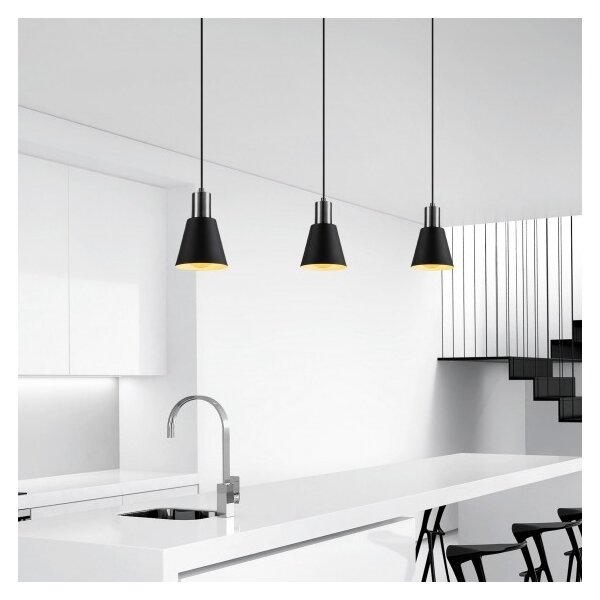 Lampadario su filo KEM 1xE27/40W/230V nero