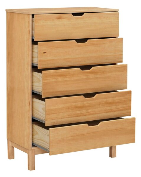 Cassettiera di colore naturale in pino massiccio 76x113x39 cm Post – Støraa
