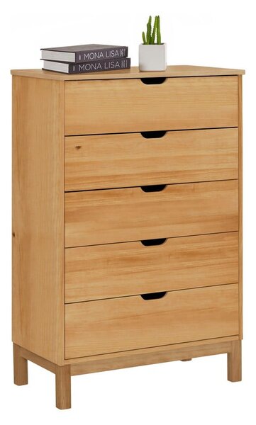 Cassettiera di colore naturale in pino massiccio 76x113x39 cm Post – Støraa