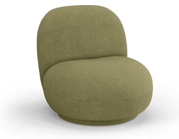 Poltrona in tessuto bouclé verde Chuck - Micadoni Home