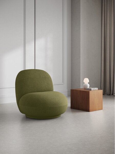Poltrona in tessuto bouclé verde Chuck - Micadoni Home