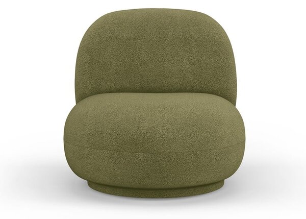 Poltrona in tessuto bouclé verde Chuck - Micadoni Home