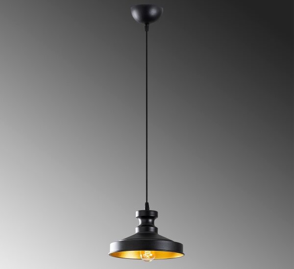 Lampadario su corda BERCESTE 1xE27/40W/230V nero