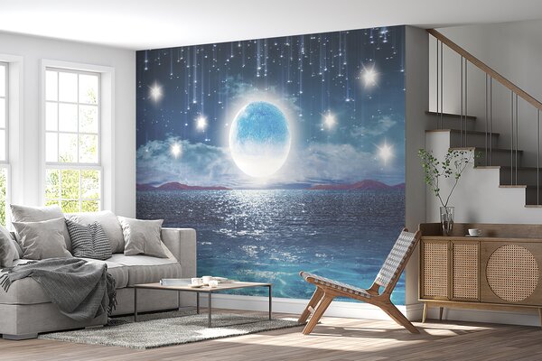 Carta da parati Starfall sulla luna piena, Carta da parati Mare, u23205 : Uwalls.it