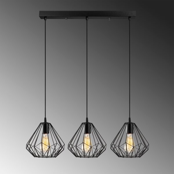 Lampadario su filo DIAMOND 3xE27/100W/230V