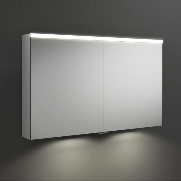 Armadietto specchio burgbad Iveo con illuminazione a LED e illuminazione a LED per il lavabo, 110,8 cm