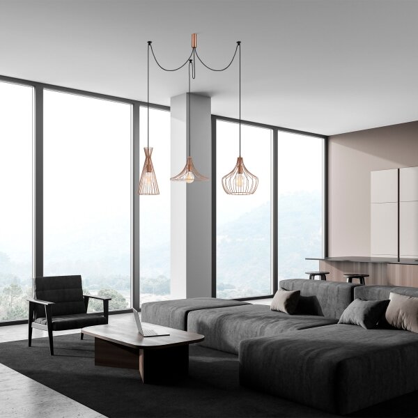 Lampadario a sospensione con filo MEZOPOTAMYA 3xE27/40W/230V ragno
