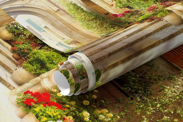 Carta da parati Strada accogliente, Carta da parati Città, u25419 : Uwalls.it
