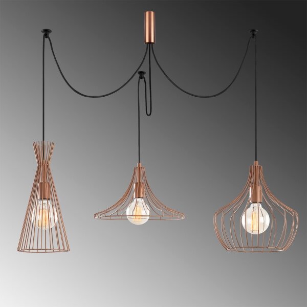 Lampadario a sospensione con filo MEZOPOTAMYA 3xE27/40W/230V ragno