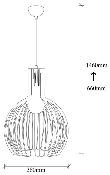 Lampadario su filo FELLINI 1xE27/100W/230V