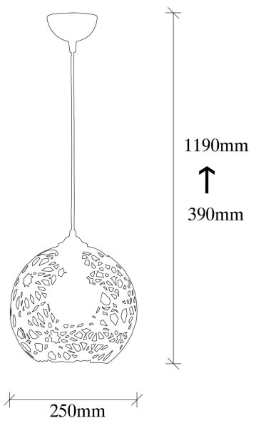 Lampadario su filo FELLINI 1xE27/100W/230V