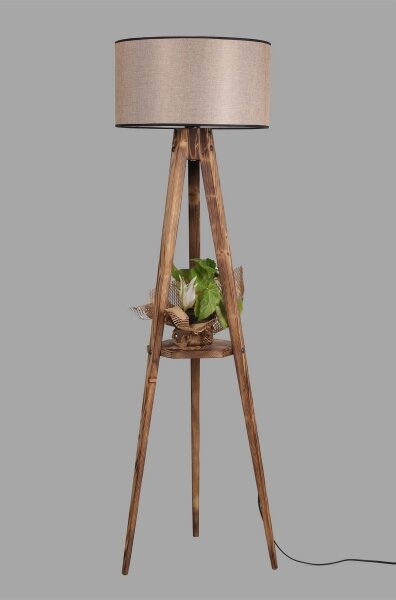 Lampada da terra TRIPOD 1xE27/60W/230V beige/marrone