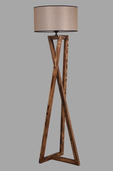 Lampada da terra MACKA 1xE27/60W/230V beige/marrone