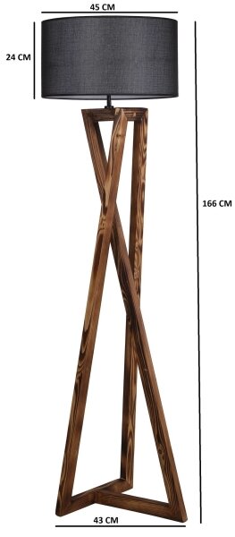 Lampada da terra MACKA 1xE27/60W/230V nero/marrone