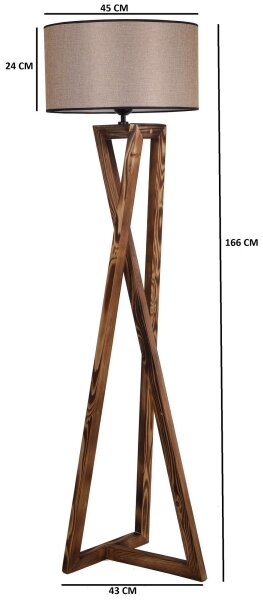 Lampada da terra MACKA 1xE27/60W/230V beige/marrone
