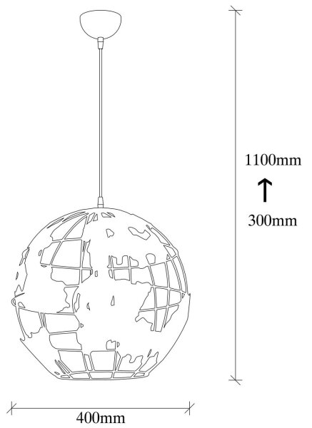 Lampadario su filo FELLINI 1xE27/40W/230V