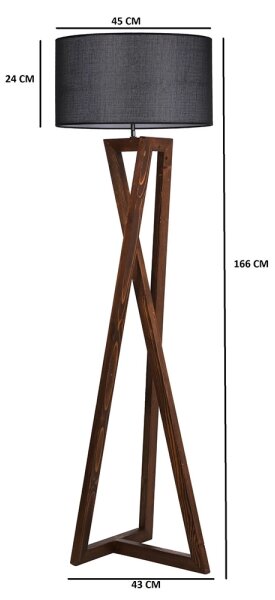 Lampada da terra MACKA 1xE27/60W/230V nero/marrone