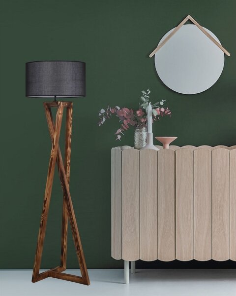 Lampada da terra MACKA 1xE27/60W/230V nero/marrone