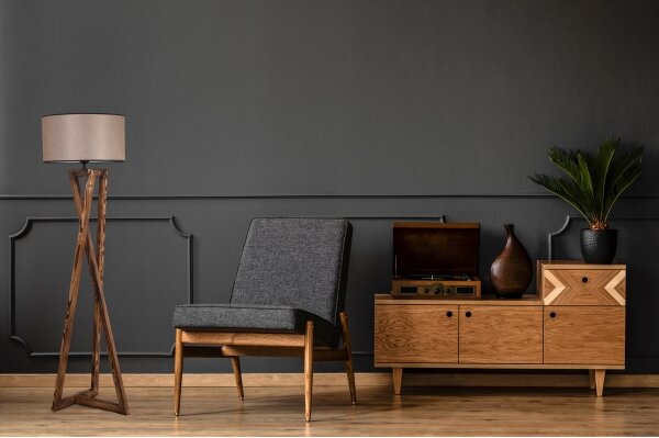 Lampada da terra MACKA 1xE27/60W/230V beige/marrone
