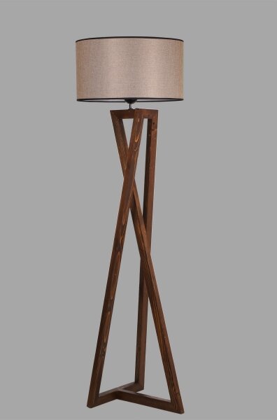 Lampada da terra MACKA 1xE27/60W/230V beige/marrone