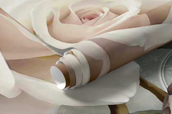 Carta da parati Un ramo di rosa color crema, Carta da parati Floreale, Carta da parati Rose, u31353d2 : Uwalls.it