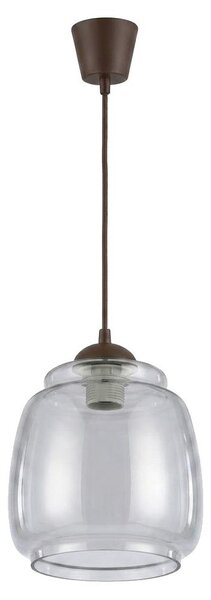 Brilagi - Lampadario LED a cavo R GLASS 1xE27/60W/230V diam. 26 cm marrone/grigio fumé