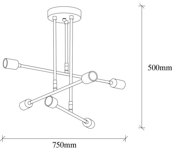 Lampadario su palo FLOWER 6xE27/40W/230V