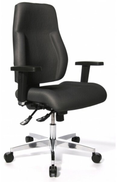 Topstar sedia professionale per ufficio P91 AL.G3 Sedia da scrivania ergonomica con braccioli (regolabile in altezza) tessuto grigio Sedia girevole per ufficio, casa