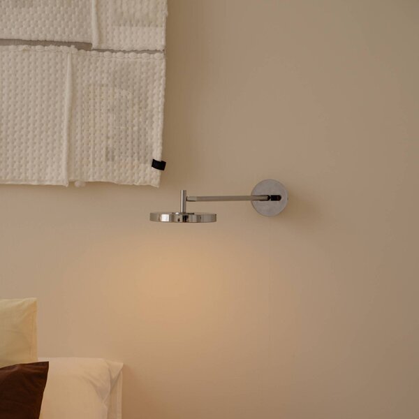 UMAGE Applique da parete di design Asteria LONG HW, dimmerabile, Alluminio / Grigio / Zincato, Soggiorno / Sala da pranzo, Metallo, Design, Applique